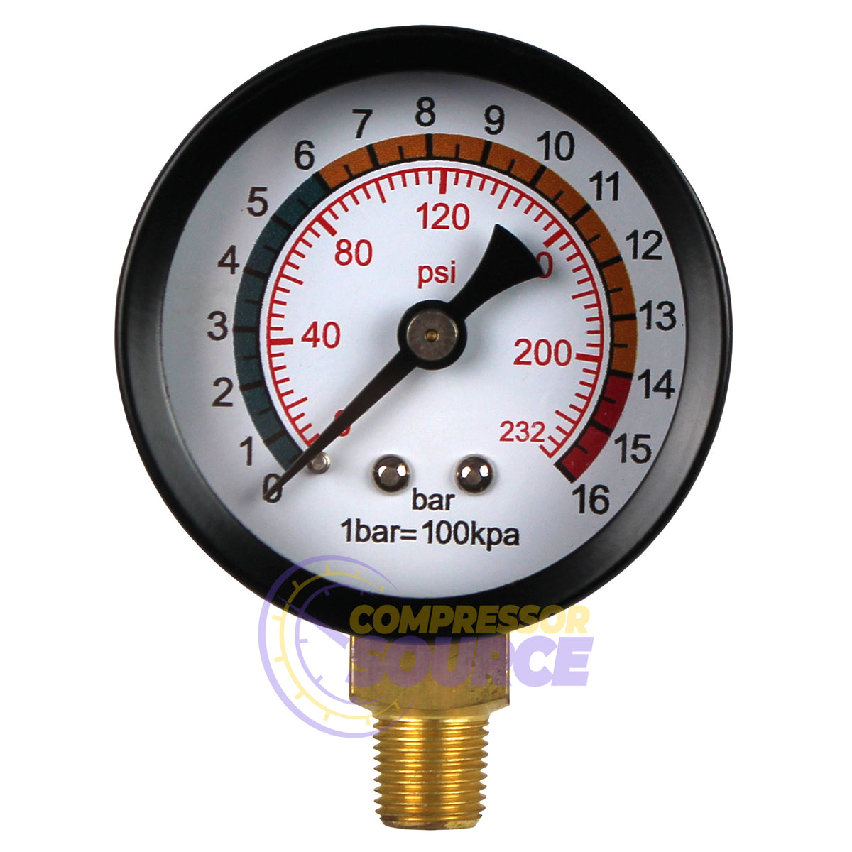 3/4" Compressed Air Water Filter Auto Drain w/ Pressure Gauge F966NA