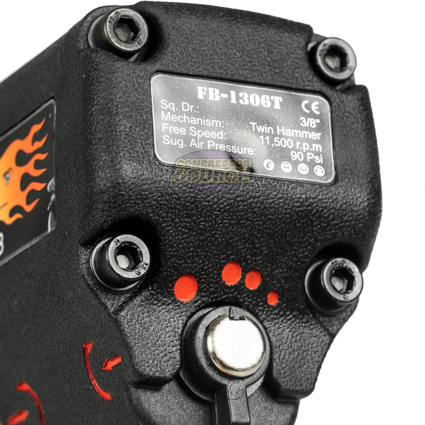 3/8" Drive Compressed Air Impact Wrench 230 Ft/Lbs 230 NM Twin Hammer 11,500 RPM