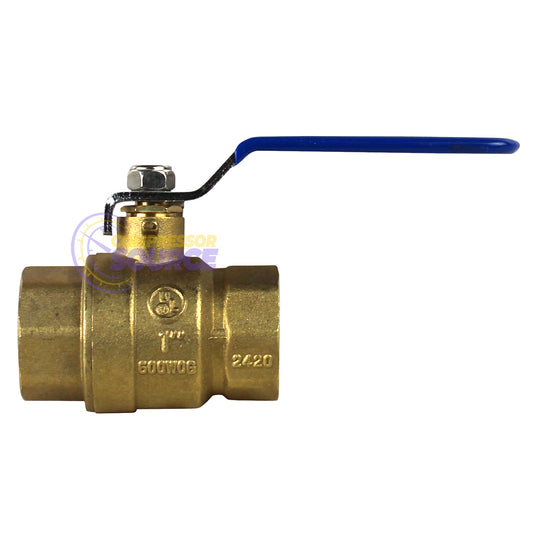 1" Female NPT Brass Ball Shut Off Valve Water Air Fluid 600 PSI WOG Full Port