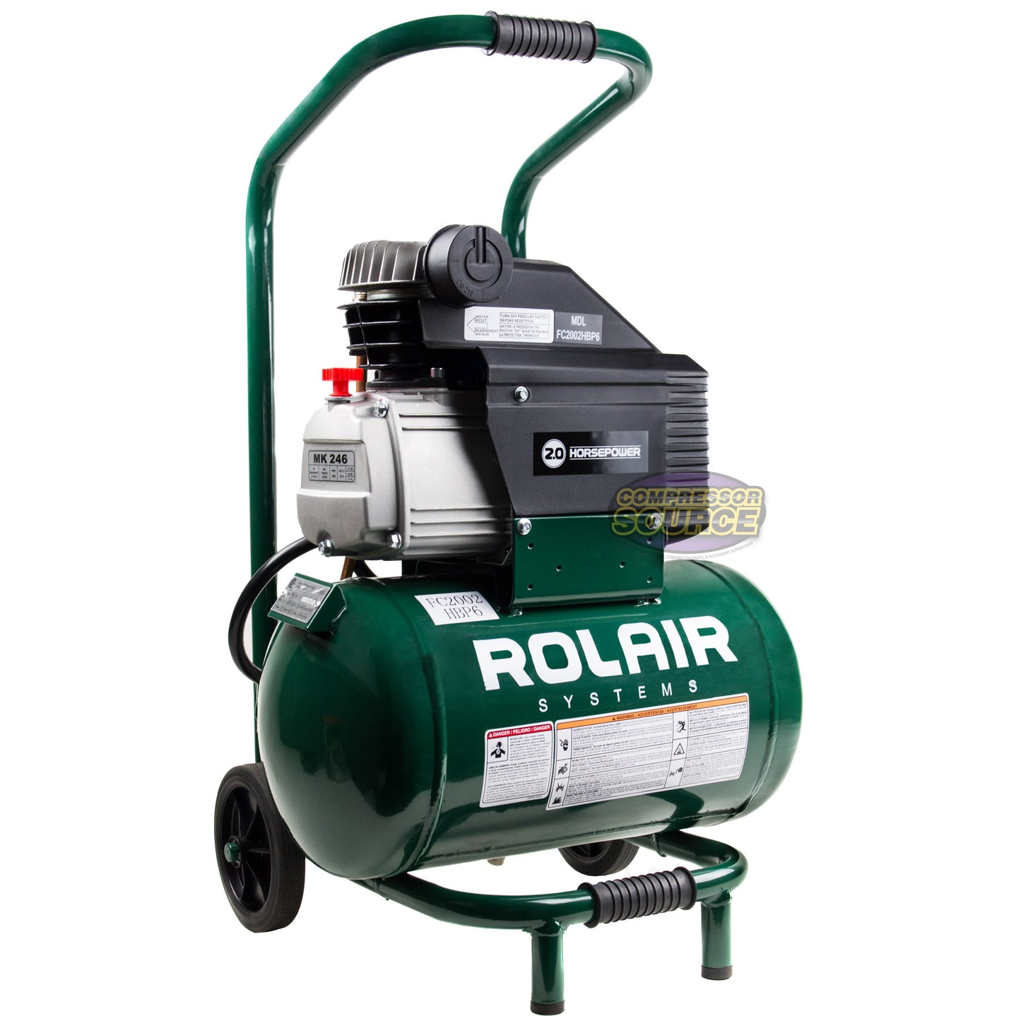 Rolair Portable Construction Duty Wheeled Air Compressor Model FC2002HBP6 New