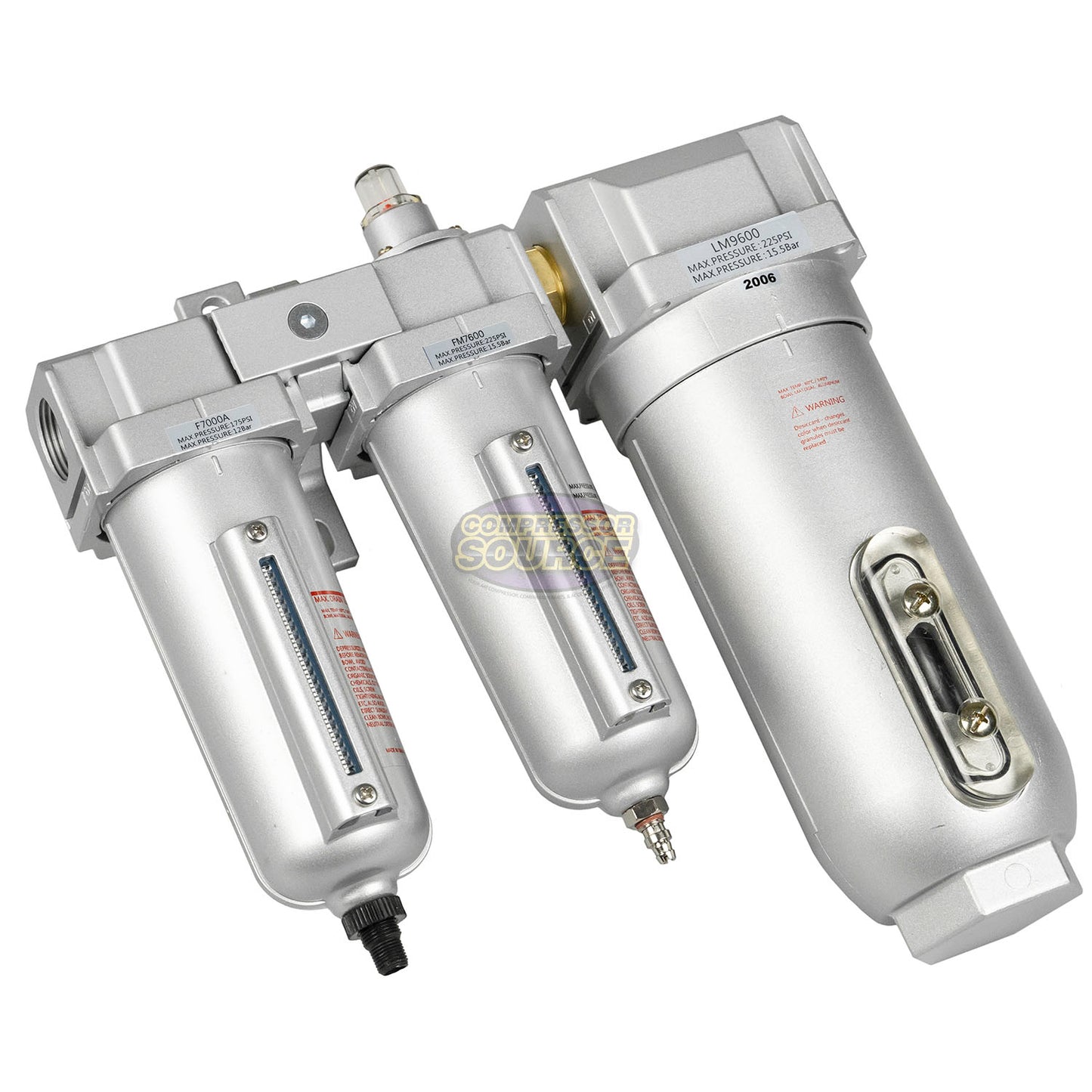 3/4" Inline Compressed Air Moisture Filter Desiccant Dryer Coalescing Combo