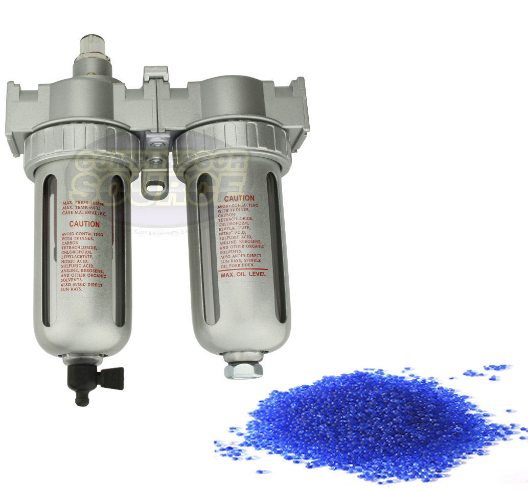 3/8" Compressed Air In Line Filter And Desiccant Dryer Combo for use with Plasma Cutters