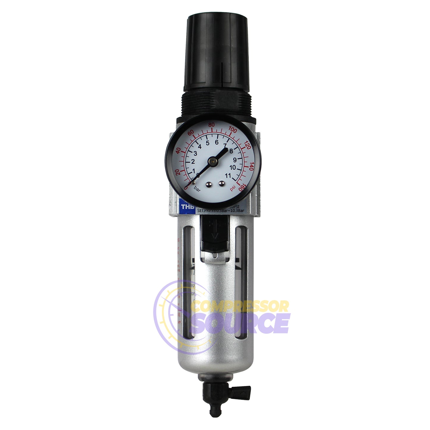 3/8" Compressed Air In Line Moisture / Water Filter Trap & Regulator Combination