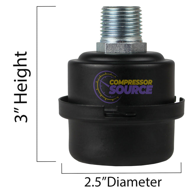 Solberg 1/2" NPT Air Compressor Intake Filter Silencer Metal Housing Canister with Filter FS-04-050