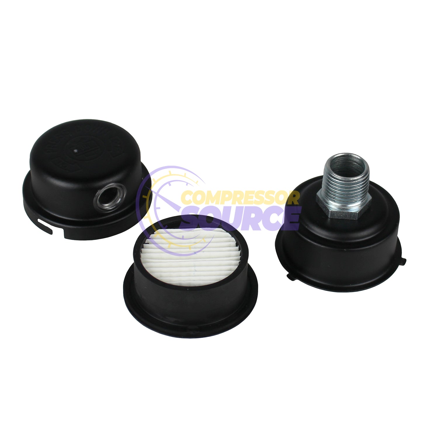 Solberg 1/2" NPT Air Compressor Intake Filter Silencer Metal Housing Canister with Filter FS-04-050