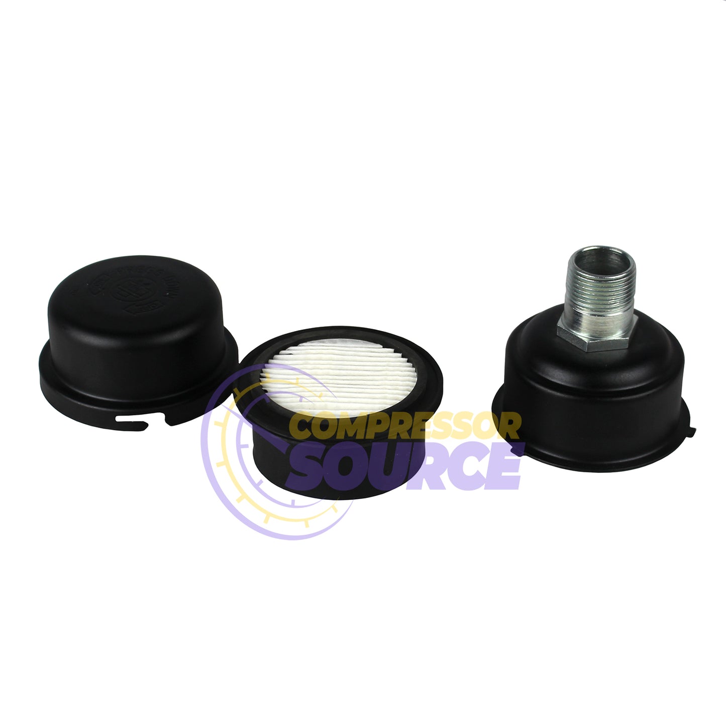 Solberg 3/4" NPT Air Compressor Intake Filter Silencer Metal Housing Canister with Filter FS-06-075