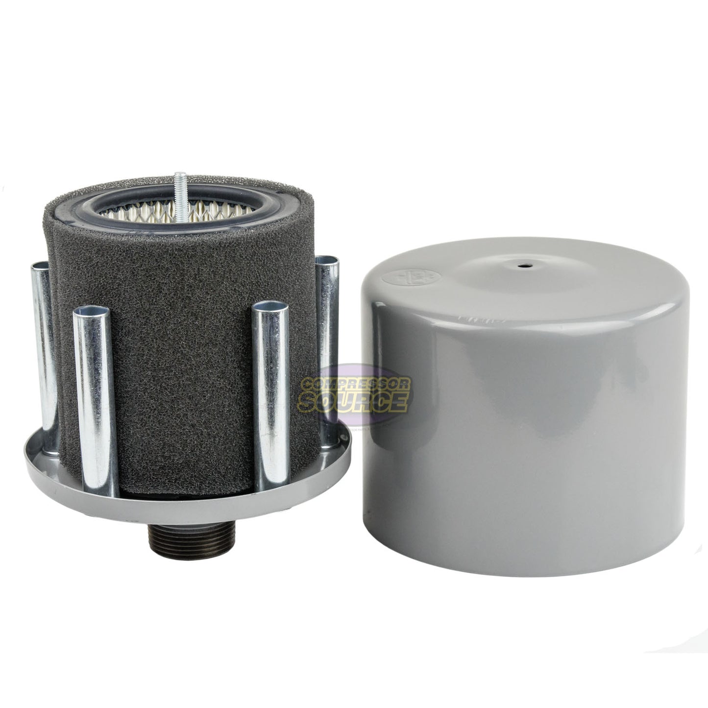 1-1/4" MNPT Metal Intake Filter / Silencer Housing with Element Made in USA