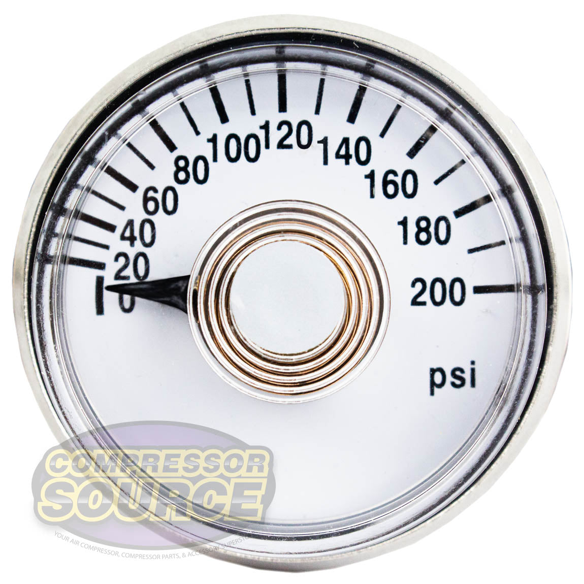 1 1/2" Face 200 PSI Air Compressor Gauge OEM Mount Replacement Rolair GA0125200