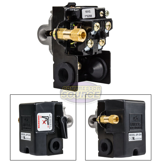 4 Port 25 Amp 140-175 PSI Heavy Duty Air Compressor Pressure Switch