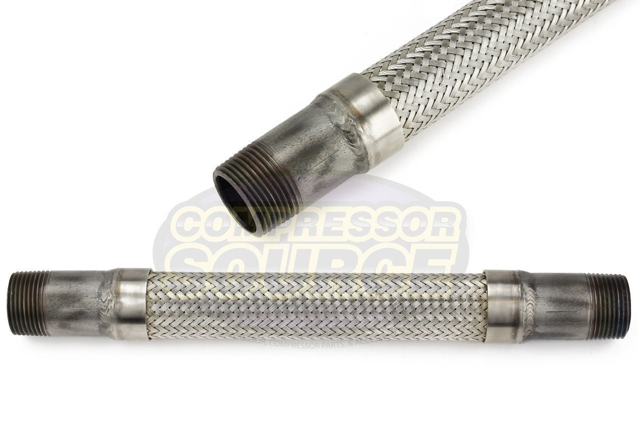 1" x 12" Stainless Steel Compressed Air Line Metal Flex Hose Tubing