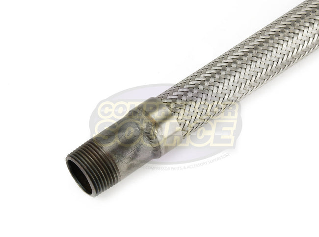 1" x 12" Stainless Steel Compressed Air Line Metal Flex Hose Tubing