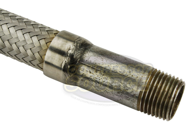 1/2" x 12" Stainless Steel Compressed Air Line Metal Flex Hose Tubing HCS-5012