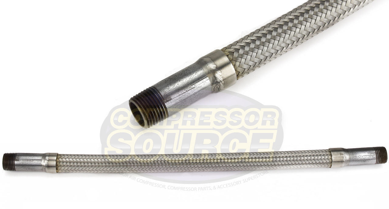 1/2" x 18" Stainless Steel Compressed Air Line Metal Flex Hose Tubing