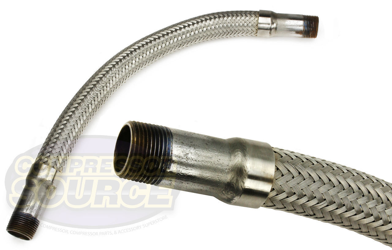 3/4" x 18" Stainless Steel Compressed Air Line Metal Flex Hose Tubing