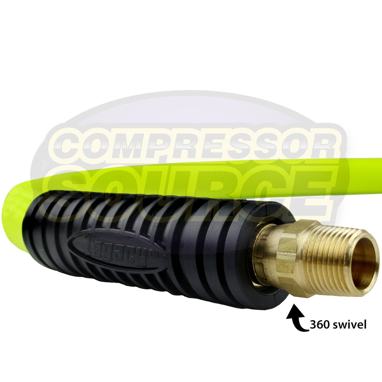 Flexzilla 1/2" x 2' Air Hose Whip 3/8" MNPT Swivel End Hybrid Polymer HFZ1202YW3S