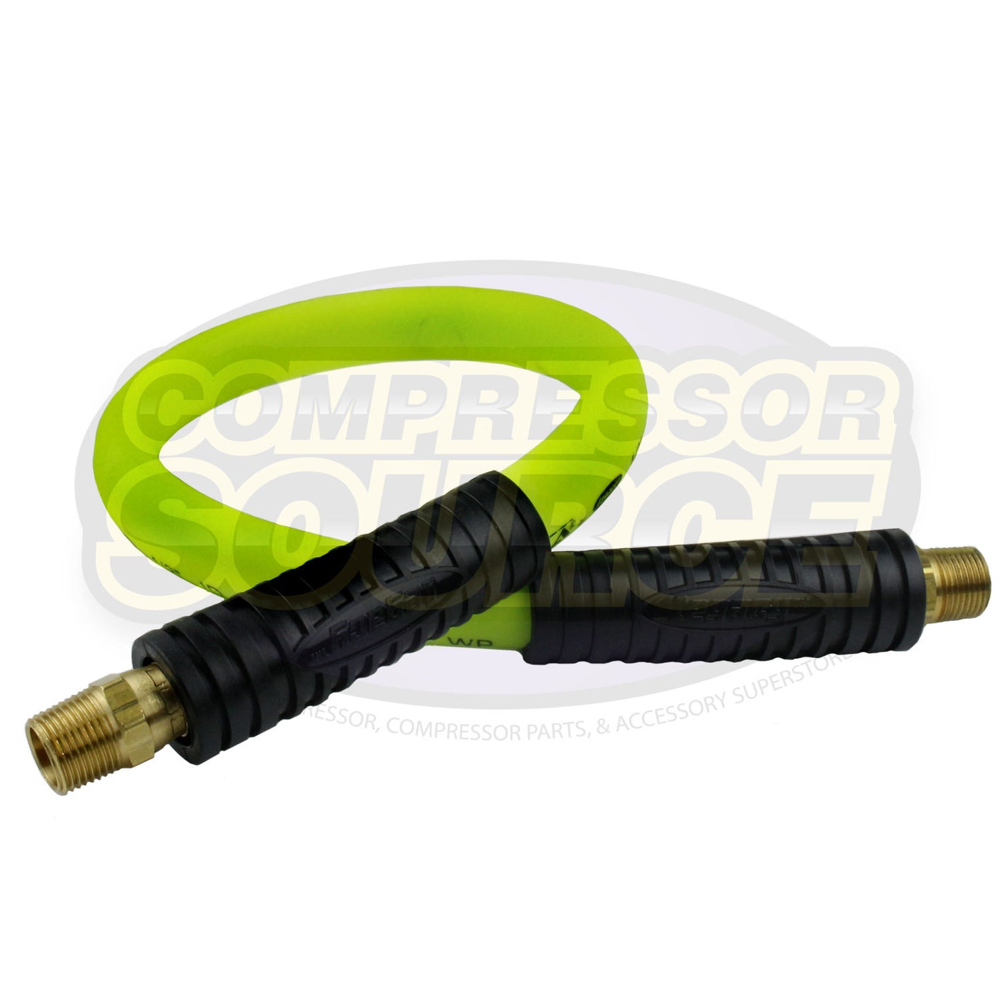 Flexzilla 1/2" x 2' Air Hose Whip 3/8" MNPT Swivel End Hybrid Polymer HFZ1202YW3S