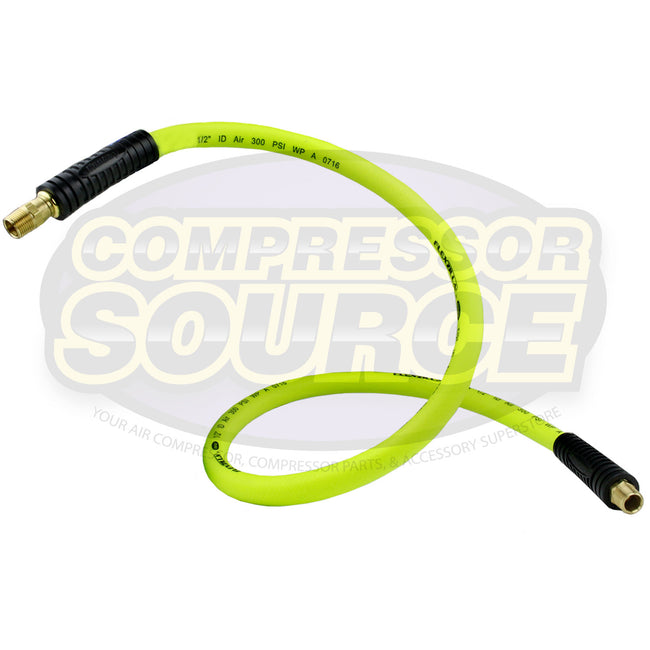 Flexzilla 1/2" x 4' FT Air Hose Whip with 1/2" MNPT Swivel End HFZ1204YW4S