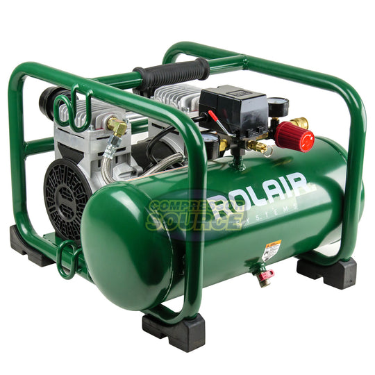 Rolair 2 HP Single Stage 3 Gal Portable Air Compressor 4.5 CFM @ 90 PSI 70dB 115V JC20