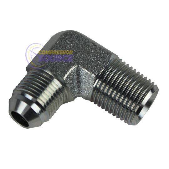 1/2" Male Flare x 1/2" MNPT Elbow Adapter for 1/2" OD JL04MF04MX