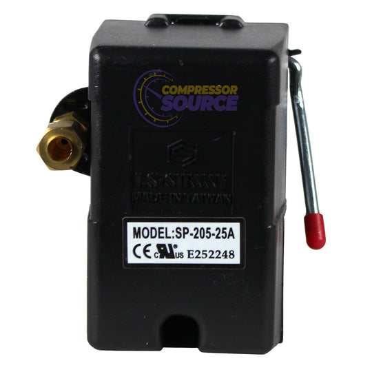Single Port 25 Amp 95-125 PSI Heavy Duty Air Compressor Pressure Switch