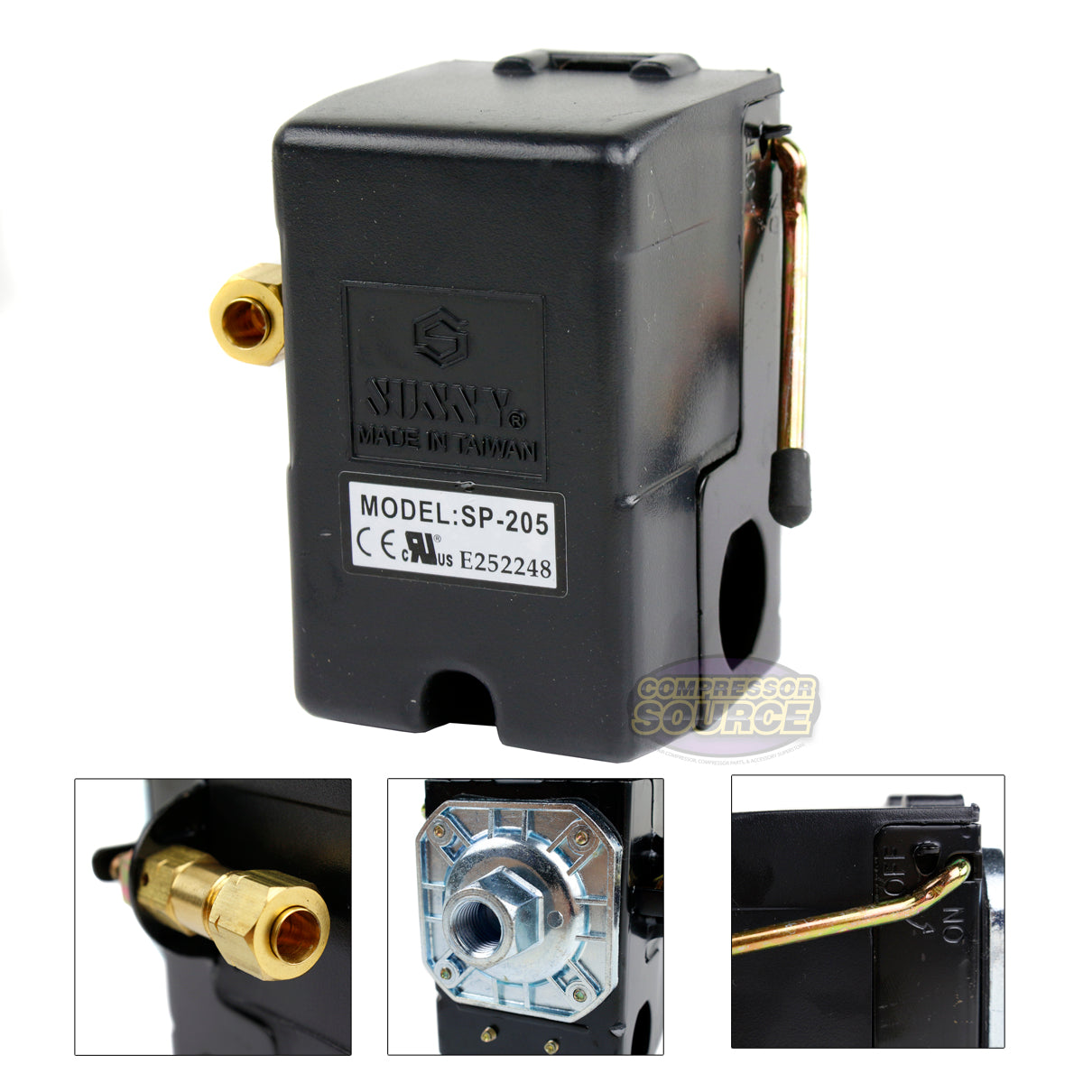 Single Port 25 Amp 95-125 PSI Heavy Duty Air Compressor Pressure Switch