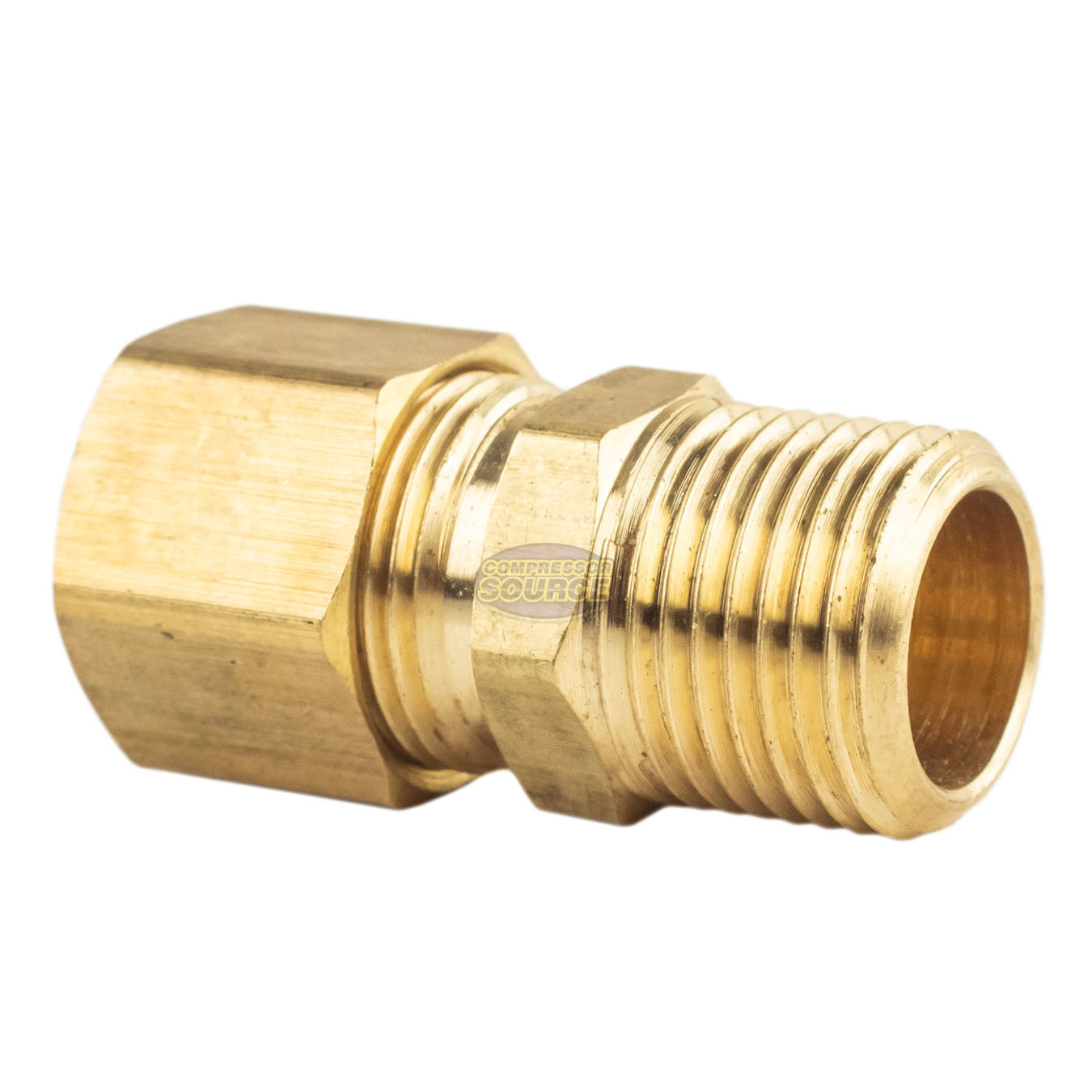 1/2" OD x 3/8" Male NPT Connector Brass Compression Fitting for 1/2" OD Tube