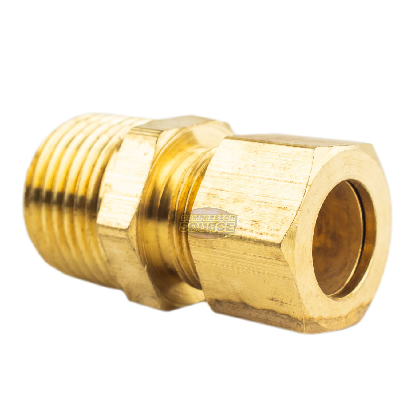 1/2" OD x 1/2" Male NPT Connector Brass Compression Fitting for 1/2" OD Tube