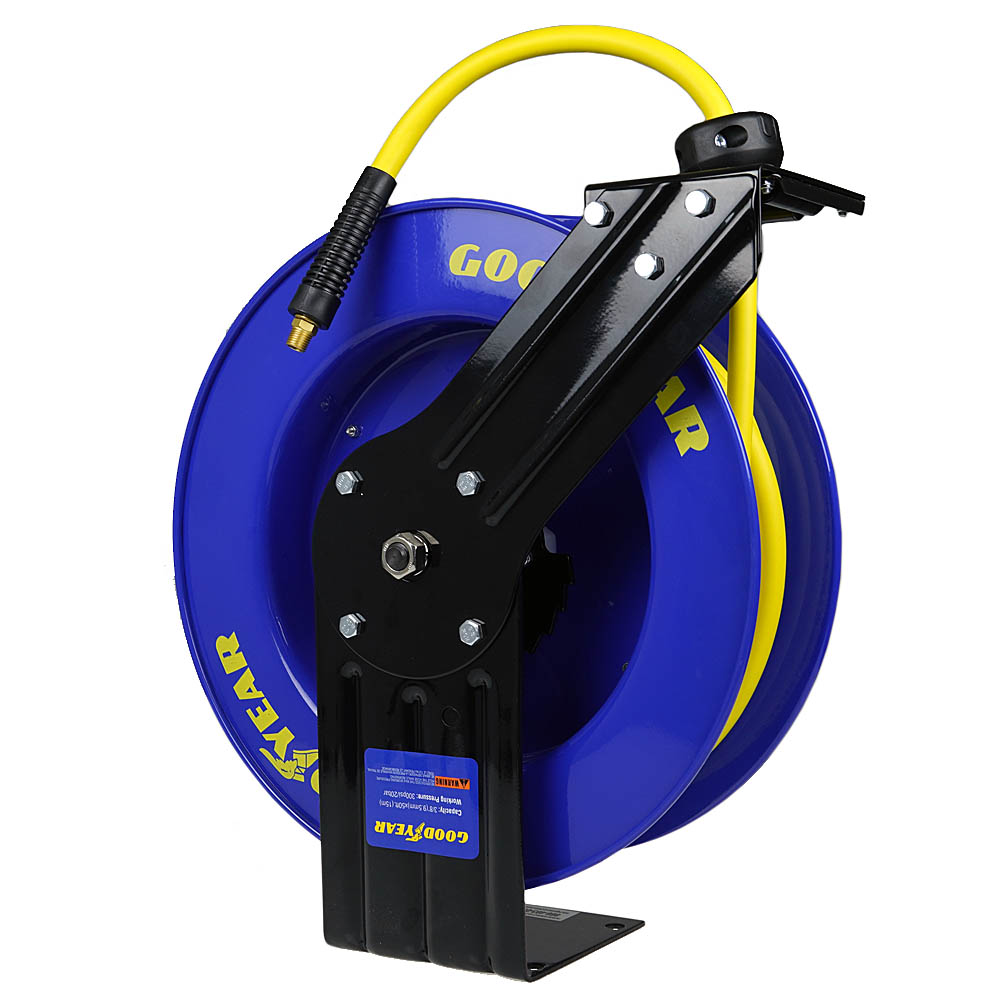 Goodyear 3/8" x 50' Steel Retractable Air Hose Reel – 1/4" NPT – L815153G
