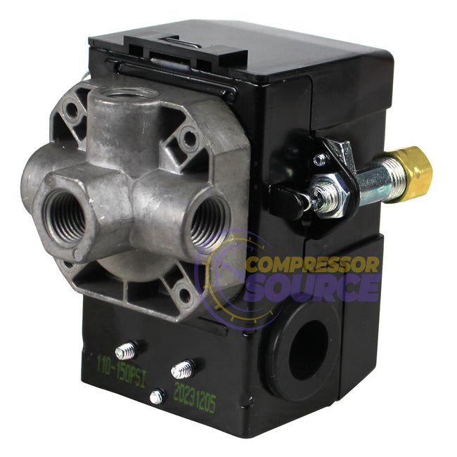 Lefoo 110-150 PSI 4 Port Pressure Switch Air Compressor Control with Unloader 20 Amp LF10-M4