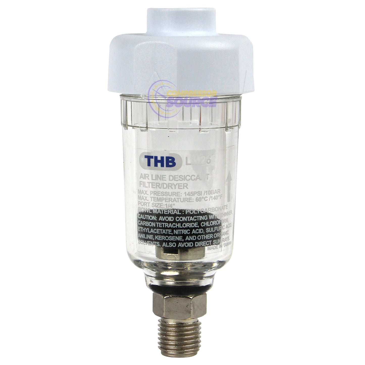 1/4" Mini Compressed Air In Line Filter Desiccant Dryer Moisture Water Separator
