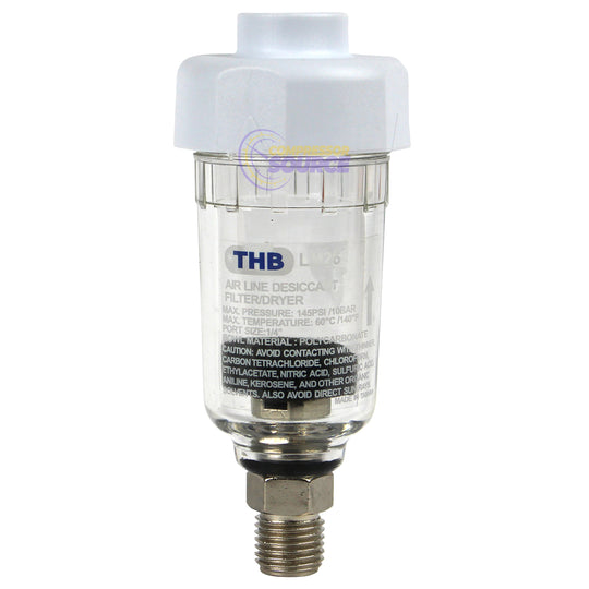 1/4" Mini Compressed Air In Line Filter Desiccant Dryer Moisture Water Separator