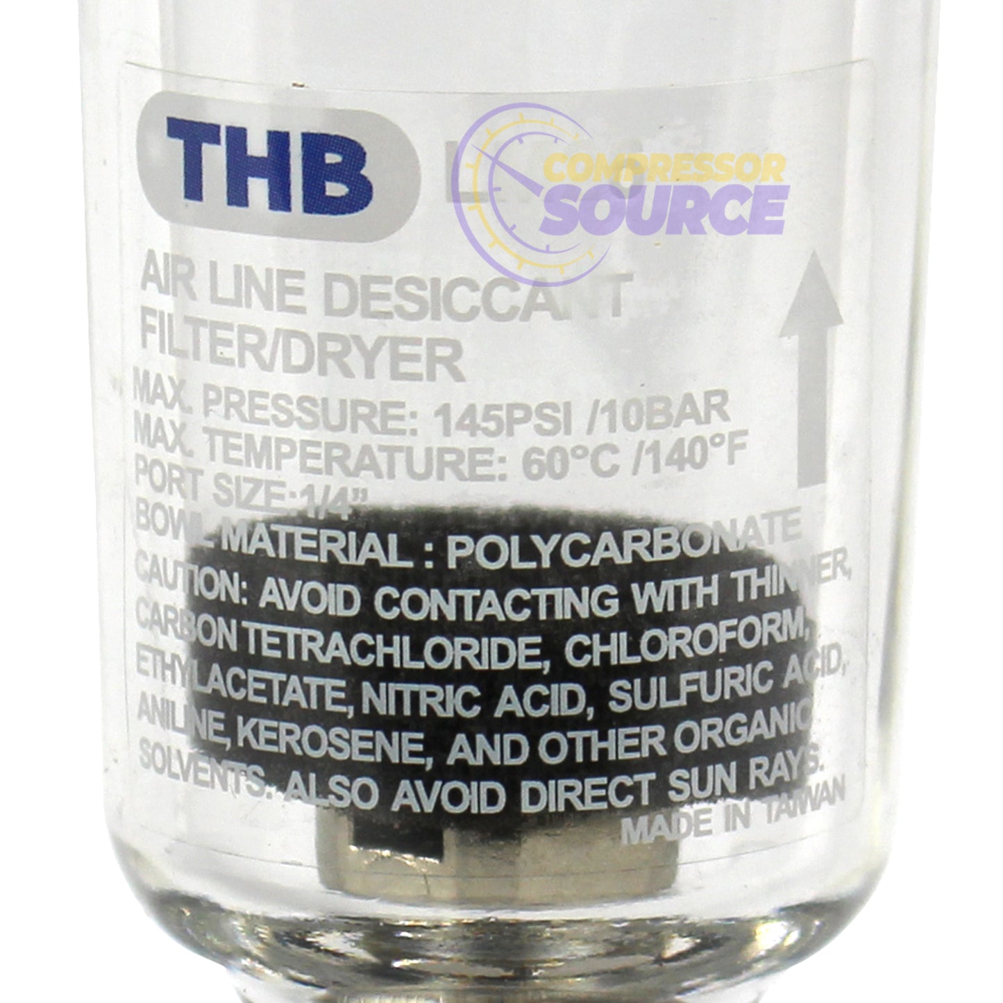 1/4" Mini Compressed Air In Line Filter Desiccant Dryer Moisture Water Separator