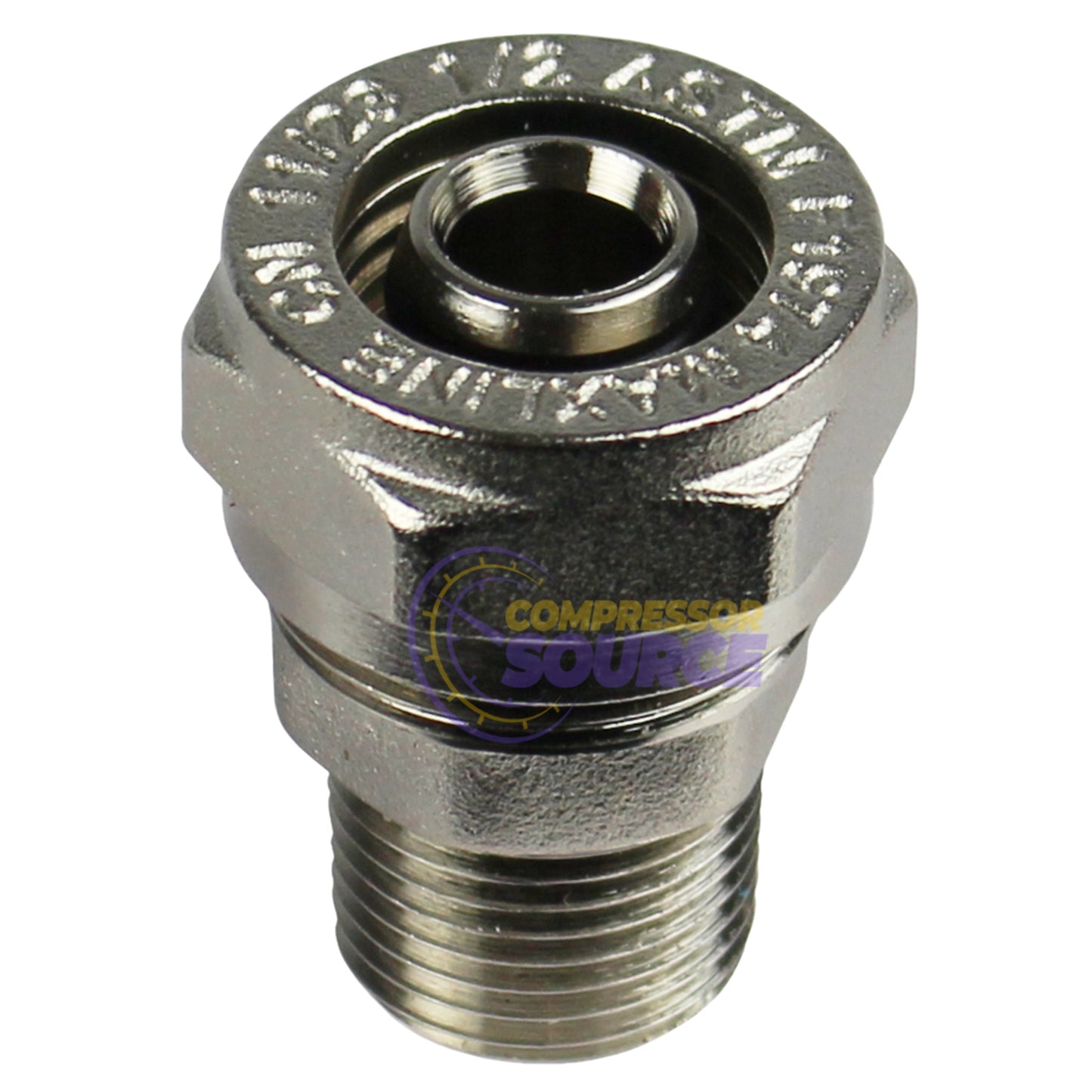 RapidAir MaxLine 3/8" NPT x 1/2" Straight Tubing Adapter M8001