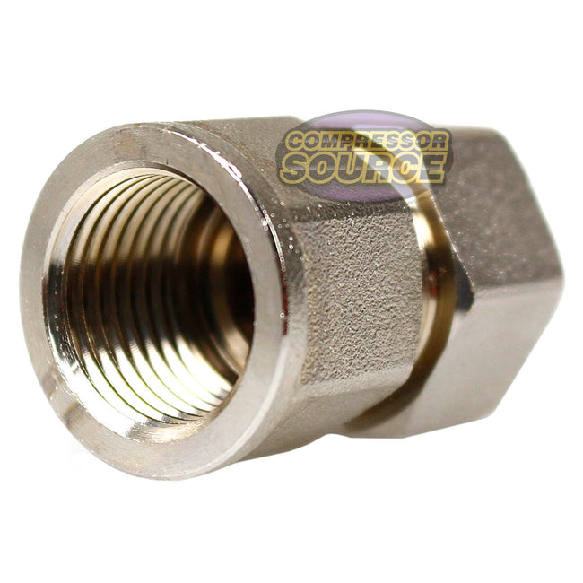Maxline 1/2" x 1/2" Female NPT Straight Fitting 1/2" FNPT Nickle Plated M8006