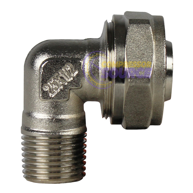 Maxline 90 Degree Elbow Fitting 3/4 Tubing x 1/2" Male NPT Compressed Air Piping M8086