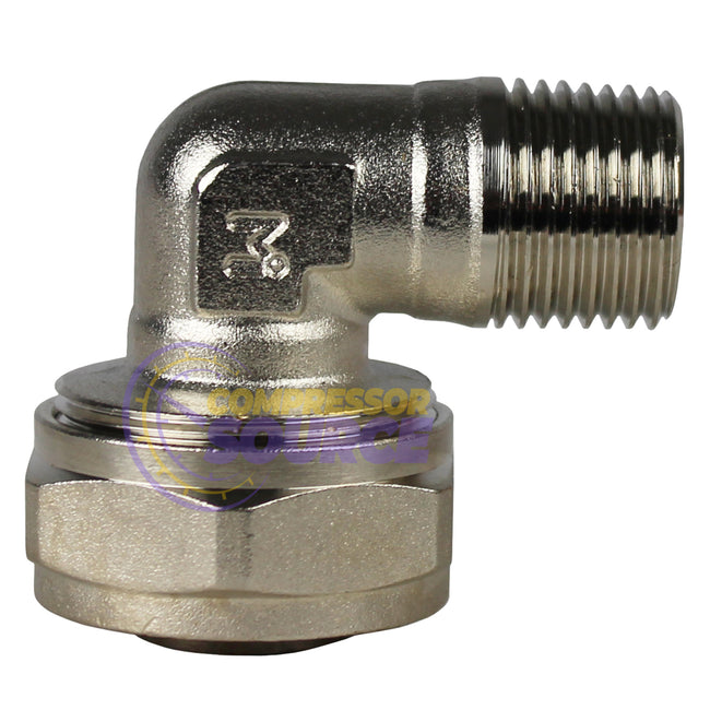 Maxline 90 Degree Elbow Fitting 3/4 Tubing x 1/2" Male NPT Compressed Air Piping M8086
