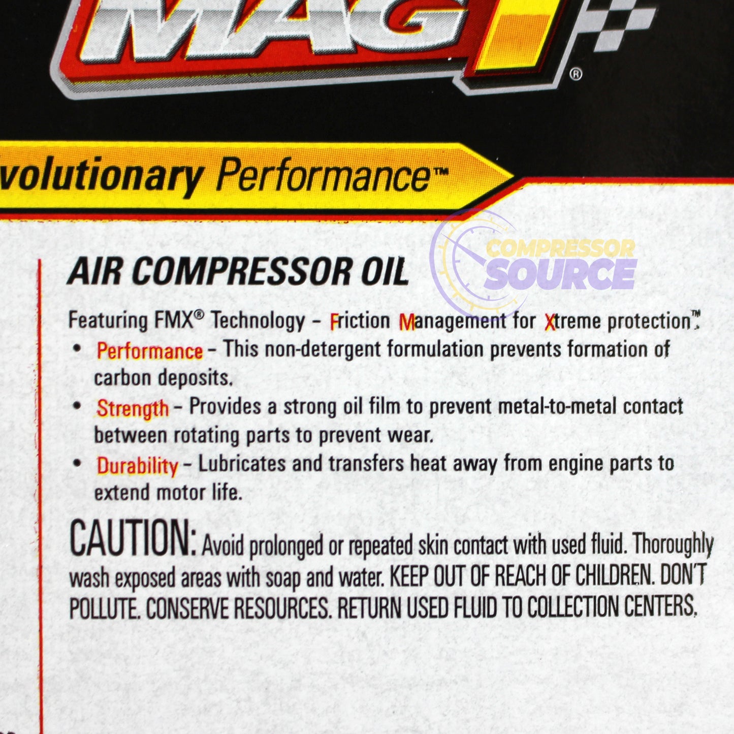 MAG1 Air Compressor Oil ISO-100 SAE-30W Non-Detergent 1 Gallon Jug
