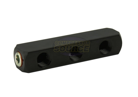 3 Way Air Hose Coupler Distribution Block Bar Line Splitter Manifold 1/4" NPT MB-T3