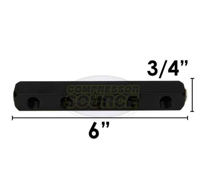 1/4" NPT Air Hose Splitter Manifold Distribution Block Bar 8 Port 5 Way 6 Way 7 Way MB-T5