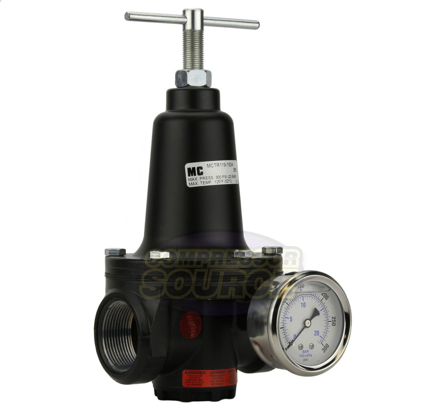 1.5" 1-1/2" Inline Compressed Air Compressor Line High Flow Regulator Valve