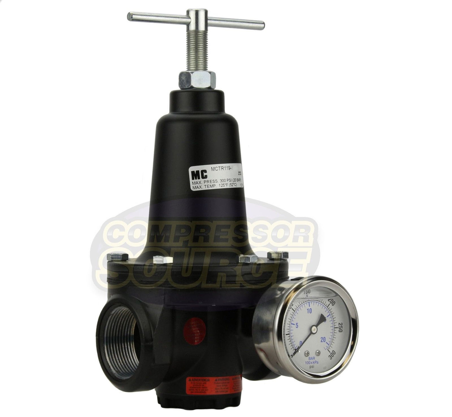 .75" 3/4" Inline Compressed Air Compressor Line High Flow Regulator Valve