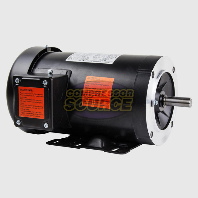 2 HP 3 Phase Electric Motor 1760 RPM 56HC Frame 230/460V TEFC C-Face NATE2-18-56CB