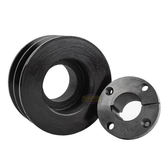 4" Double Groove Pulley fits B Section V-Belt 5L with 1-1/8" Sheave Bushing NCA-Pulley4