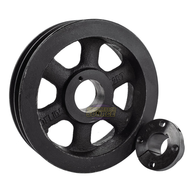 7-3/4" Double Groove Pulley fits B Section V-Belt 5L with 1-1/8" Sheave Bushing NCA-Pulley7