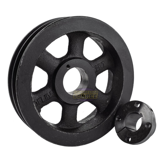 7-3/4" Double Groove Pulley fits B Section V-Belt 5L with 1-1/8" Sheave Bushing NCA-Pulley7