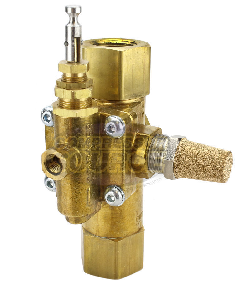 High Flow 3/4" Female 145-175 PSI Pilot / Unloader Check Valve Combo 60 CFM for Gas Compressors