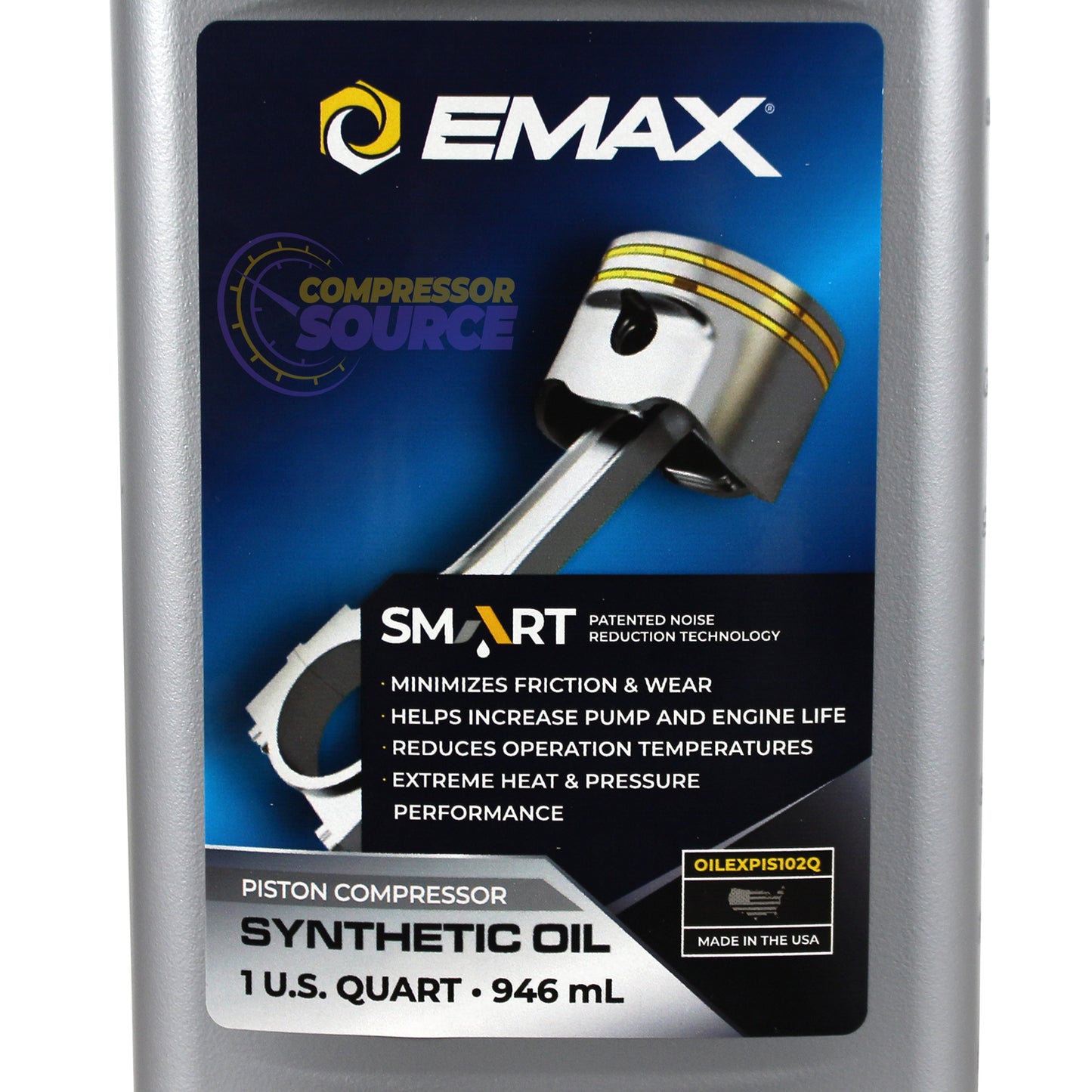 EMAX Smart Oil Piston Compressor Synthetic Oil 1 Qt OILEXPIS102C