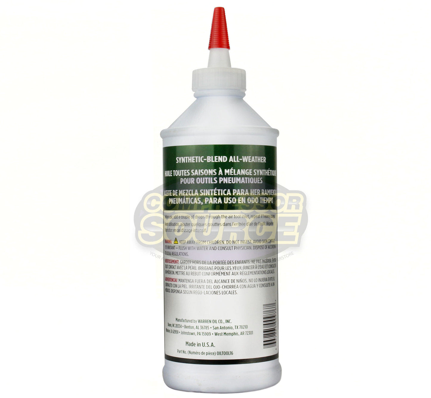 Rolair Pneumatic Air Tool Oil Lubricant 16oz. w/ Easy Pour Spout