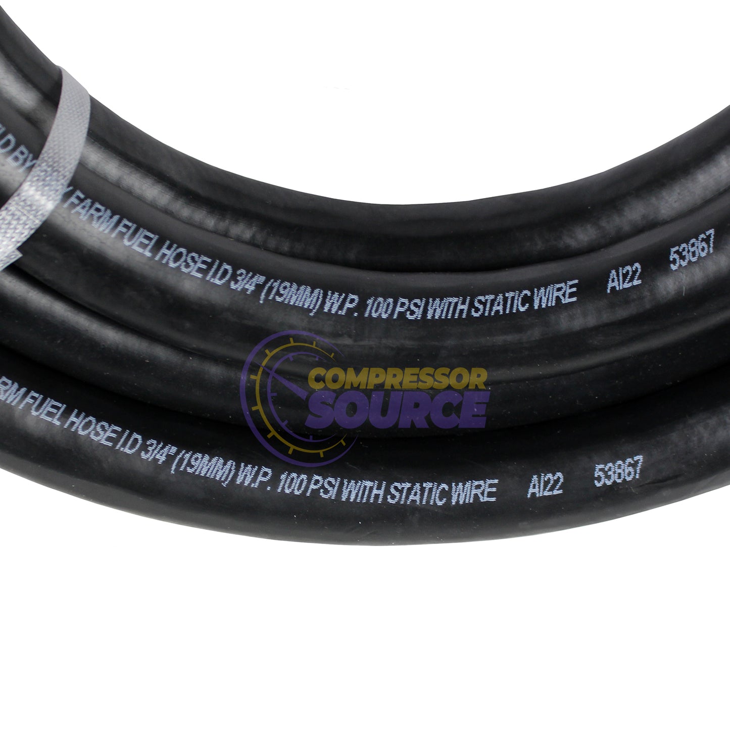 BluBird OilShield 3/4" X 20' Rubber Farm Fuel Transfer Hose with Static Wire OSFH3420
