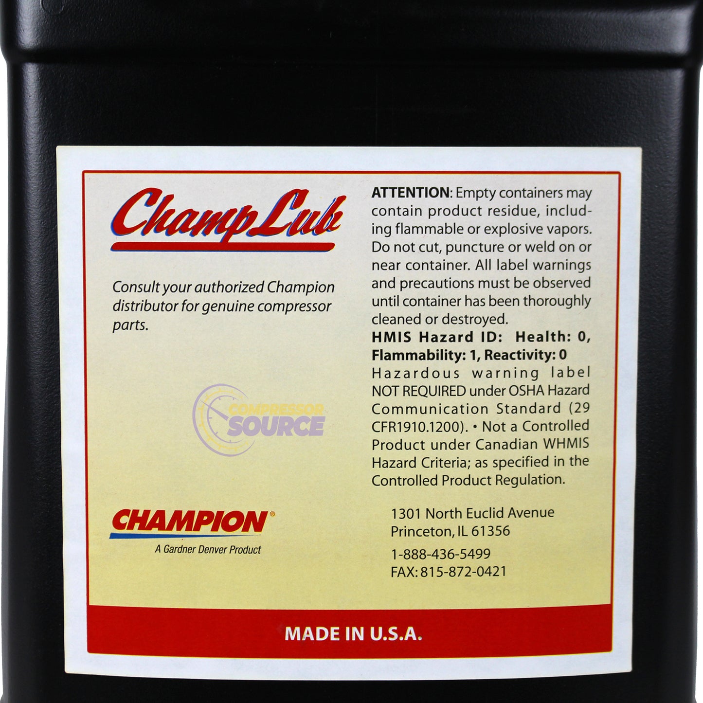 Champion Champlub P08909A Reciprocating Air Compressor Oil 1 Gallon Long Lasting